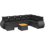  The Living Store Vrtna sedežna garnitura 9-delna z blazinami črn poli ratan - Vrtna Sedežna Garniture, (21453092) | Shoptok.si