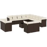 vidaXL 14 kosov Garden Sofa Set z blazinami Brown Poly Rattan | Shoptok.si