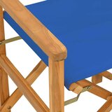 vidaXL Zložljiv režiserski stol 2 kosa modre barve trdna tikovina | Shoptok.si