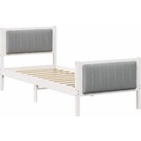  Okvir kreveta s uzglavljem Bijela i svijetlosiva 75 x 190 cm | shoptok.hr