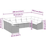  Set sofe 9 kom. Siva poliratan 289 x 178,5 x 85 cm | shoptok.hr
