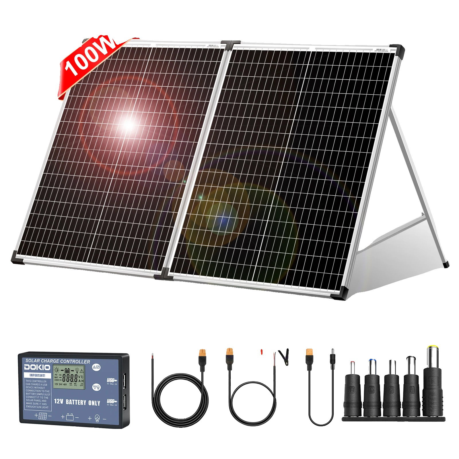 Zložljiva solarna plošča, visoka moč, prenosna zasnova, 100W, (5000156966)
