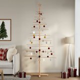 vidaXL Lesena novoletna jelka za okras 210 cm trdna borovina | Shoptok.si