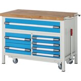 eurokraft pro pomična in spustna delovna miza z ogrodjem, serija 8000 | Shoptok.si