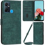 INORCO Za Infinix Smart 6 Plus (Indija) 4G stojalo, PU usnjena torbica za telefon z vtisnjenimi črtami in trakovi, (22035387) | Shoptok.si