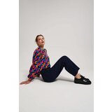 Marisse Wide Leg Jeans With Decorative Buttons, Navy Blue | Eponuda.ba