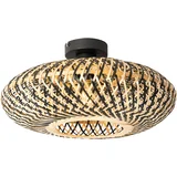 QAZQA Smart plafondlamp zwart bamboe 40 cm incl. Wifi A60 - Ostrava
