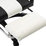 Igraća stolica od umjetne kože s osloncem za noge crno-bijela Crna | Shoptok.si