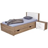 Mömax Postelja Avensis New, Temni Hrast, Bela, 90x200 | Shoptok.si