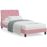  Okvir za krevet s uzglavljem ružičasti 90x200 cm baršunasti | shoptok.hr