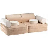 Svjetlo smeđi dječji kauč od samta 132 cm Settee –