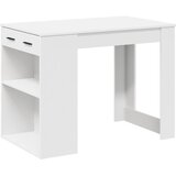  Stol s ladicom i policom bijeli 102x62x77,5 cm izrađeno drvo | shoptok.hr