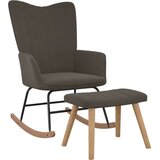  Stolica za ljuljanje s osloncem za noge tamnosiva baršunasta | shoptok.hr