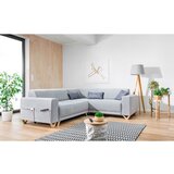 Miuform Svetlo siva raztegljiva/s prostorom za shranjevanje kotna sedežna garnitura (desni kot/v obliki črke L) Classy Sophie – | Shoptok.si