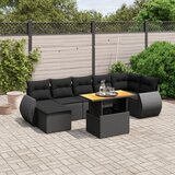 vidaXL 8-dijelni set vrtnih sofa od poliratana s jastucima crni | shoptok.hr