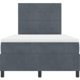 Box Spring Krevet s Madracem Tamno Siva Mala Dvostruka Baršun | shoptok.hr