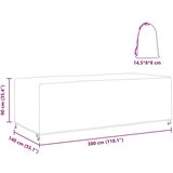 vidaXL Prevleka za zunanje pohištvo Črna 300 x 140 x 90 cm 210D | Shoptok.si