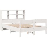 vidaXL Krevet s regalom z knjige bez madraca bijeli 140x190cm borovina | shoptok.hr