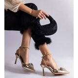 Gemre Gold slingback stilettos embellished with rhinestones Isoda | ePonuda.com