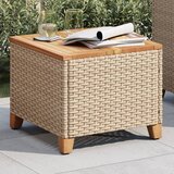  Vrtni stol bež 45 x 45 x 37 cm od poliratana i bagremovog drva | Eponuda.ba