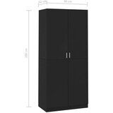  Ormar crni 90 x 52 x 200 cm od konstruiranog drva | shoptok.hr