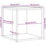  Bočni stolić boja starog drva 33 x 33 x 34 cm konstruirano drvo | shoptok.hr