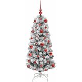  Umjetno božićno drvce s nogom s stalakom Zelena i bijela 120 cm | shoptok.hr