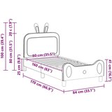  Otroški posteljni okvir z vznožjem Roza 80 x 160 cm PU, (5000104530) | Shoptok.si