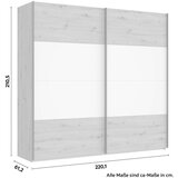 Mömax Omara Z Drsnimi Vrati Cismon, Bela, Barva Hrasta, 220 Cm | Shoptok.si