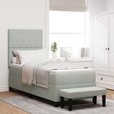 vidaXL Box Spring Bed z vzmetnico in klopjo Svetlo siva 80x200 cm Žamet | Shoptok.si