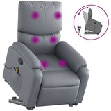 Maison Chic masažni naslanjač - Relax naslanjač s funkcijo vstajanja sivo umetno usnje, (22062598) | Shoptok.si