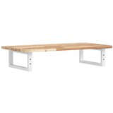  Zidna polica za umivaonik od čelika i masivnog bagremovog drva | shoptok.hr