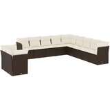  11-dijelni set vrtnih sofa od poliratana s jastucima smeđi | shoptok.hr