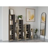 Marckeric Crni/u prirodnoj boji regal u dekoru hrasta 158x151 cm Anissa – | shoptok.hr