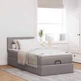  Otomanski krevet s madracem smeđesivi 100x200 cm tkanine | shoptok.hr
