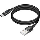 AVIZAR Kabel USB-A na USB-C z LED in stabilnim polnjenjem 2.4A, pleten najlon 1.5m, Črna, (5000191844) | Shoptok.si