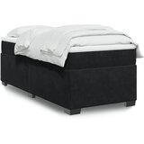 vidaXL Box spring postelja z vzmetnico črna 90x200 cm žamet Cene