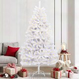  Umjetno božićno drvce s nogom Bijela 210 cm PVC i čelik | shoptok.hr