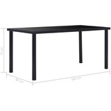  Blagovaonski stol crni 160 x 80 x 75 cm od kaljenog stakla | shoptok.hr
