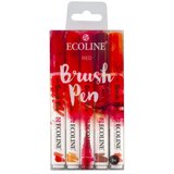  Vodene olovke Ecoline Brush Pen Red | Set od 5 komada (Royal Talens) KORIŠTENO Cijene