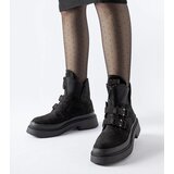 Gemre Black platform ankle boots Glen with buckles | Shoptok.si