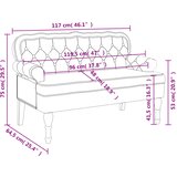  Klupa s naslonom svijetlosiva 119,5x64,5x75 cm baršun | Eponuda.ba