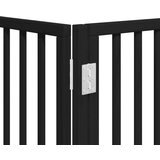 vidaXL Ograda za pse z vrati zložljiva 6 panelov črna 480 cm les | Shoptok.si