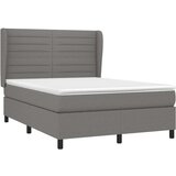  Box spring postelja z vzmetnico temno siva 140x200 cm blago, (20791586) | Shoptok.si