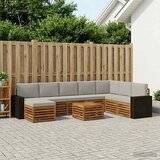 Set vanjskih sofa 9 kom. Prirodna i svjetlosiva | shoptok.hr