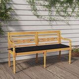  Klupa Batavia s crnim jastukom 150 cm od masivne tikovine | shoptok.hr