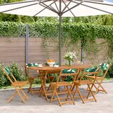 Maison Chic Zložljivi Vrtni Stoli - Stol za vrti 6 kosov zeleno blago in trden les JS3183, (21876082) | Shoptok.si