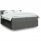 vidaXL Krevet s oprugama i madracem tamnosivi 200 x 200 cm od tkanine | shoptok.hr