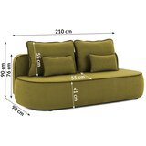 Ropez Zeleni/tamno zeleni baršunast sklopiv/s prostorom za odlaganje dječji kauč 210 cm Saga – | shoptok.hr