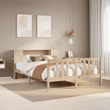 vidaXL Krevet s regalom za knjige bez madraca 120x200 cm od borovine